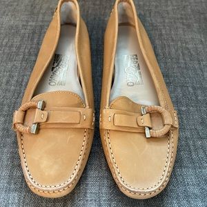 Salvatore Ferragamo Camel Leather Loafers